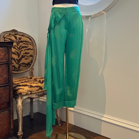 Hellessy cropped Pants - Green/ tone on tone print/size 0 *MINT CONDITION - Picture 1 of 8